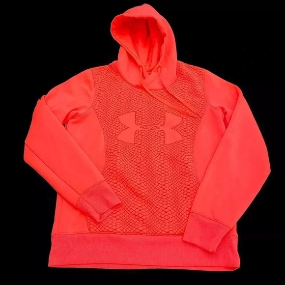 Under Armour Womens Hoodie Logo Snake Print Cold Gear Semi Fitted Storm - Picture 1 of 4